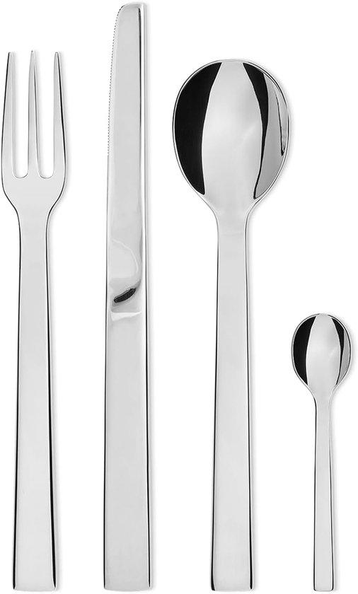 Ibenzoa Professionelles Besteckset aus 18/10 Edelstahl für 24 Personen - verchromte Oberfläche, ergonomische Gabeln & Löffel, Messer mit verstellbarer Kappe