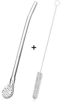 Uplift Essentials Stainless Steel Reusable Straw Spoon With Tea Filter 1pc