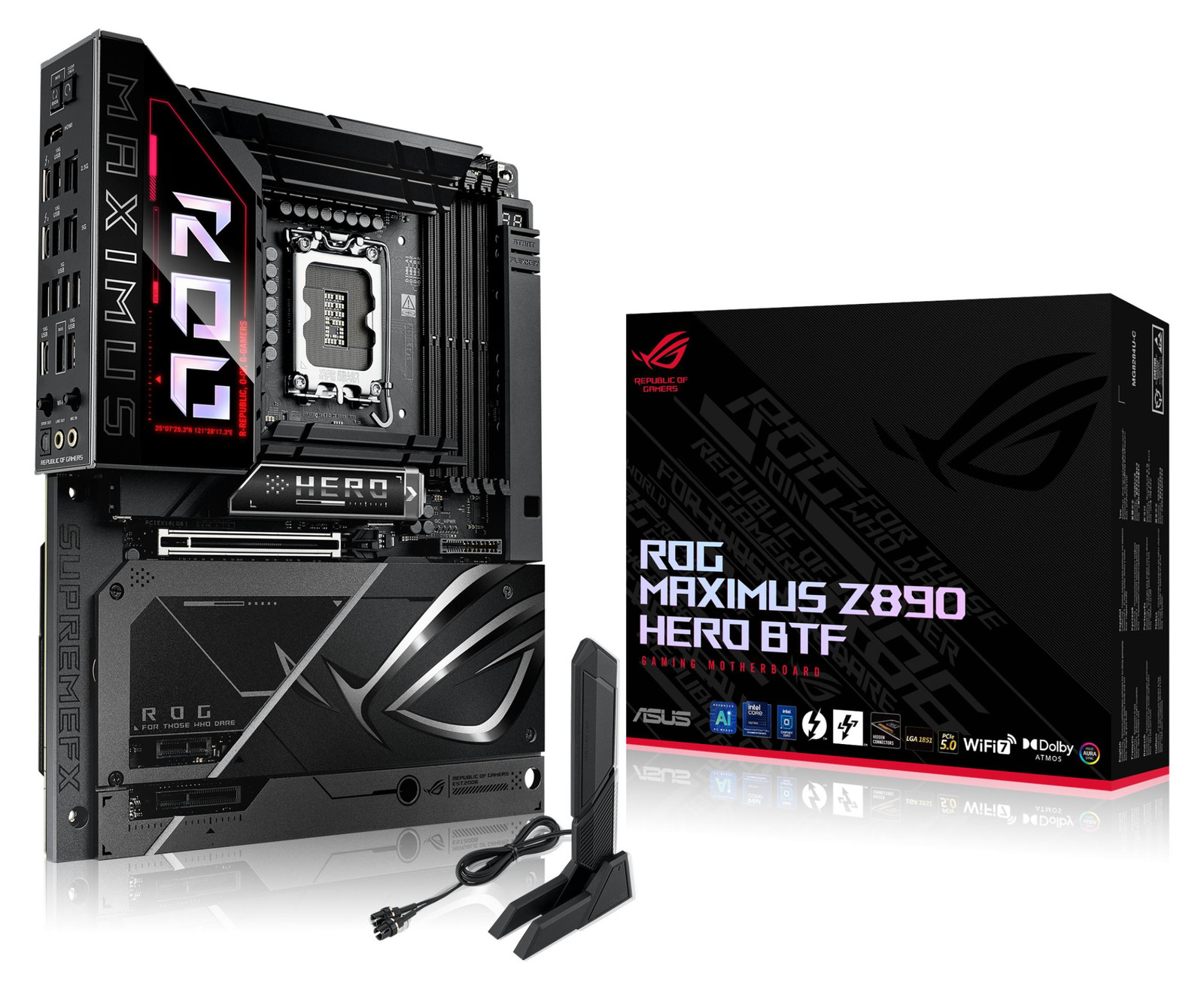 Asus ROG MAXIMUS Z890 HERO BTF moederbord zwart