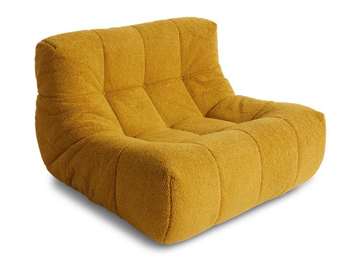 HKliving Fauteuil Lazy Fluffy stof - Oker