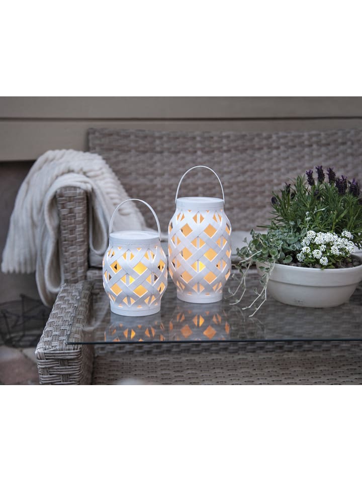 Best Season LED-Laterne "Flame Lantern" in Weiß - (H)16 cm - onesize