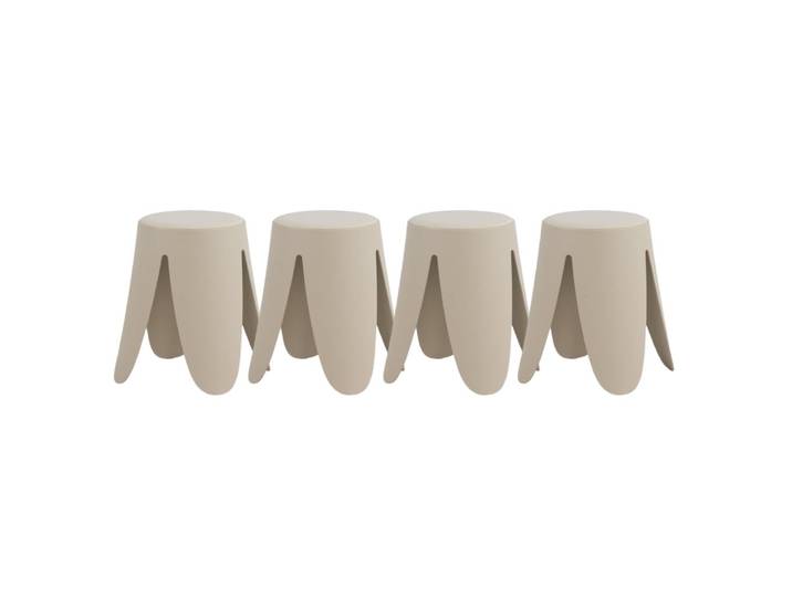 Lot de 4 tabourets bas en polypropylène