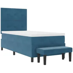 vidaXL Boxspringbett mit Kopfteil Dunkelblau 200 x 80 cm Samt