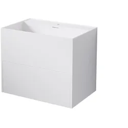 Steinberg Serie 443 Wand-Waschtisch, mit Auszug, 600x400x500mm, 1 Hahnloch, mit Überlauf, SOLIDSurface, 4437195W