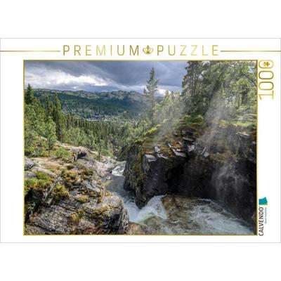 CALVENDO Puzzle Wasserfall Rondane-Nationalpark | 1000 Teile Lege-Größe 64x48cm Foto-Puzzle für glückliche Stunden