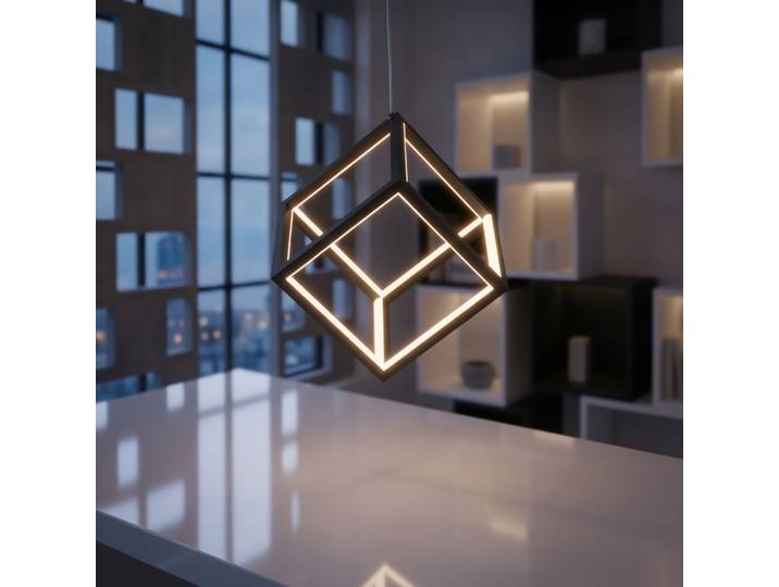 Vierkante hanglamp Gabbia zwart Lyora - 110344