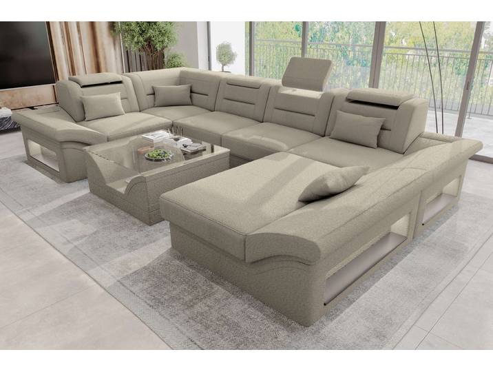 Wohnlandschaft Enzo U Form Stoffsofa