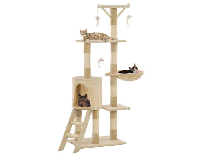 Arbre À Chat Avec Griffoirs En Sisal 138 Cm Beige