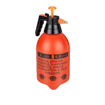 Relaxdays Drucksprüher 3 L, einstellbare Messingdüse, Wasser & Unkrautvernichter, Sprühflasche Garten, orange/schwarz