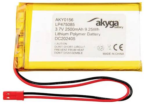 Akyga LP475085 Akkupack x Spezial-Akku LiPo 3.7V 2500 mAh