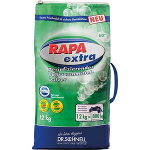 Dr.Schnell Desinfektionswaschmittel RAPA Extra, 60421, Pulver, Vollwaschmittel, RKI gelistet, DGHM zertifiziert, Sack, 12 kg