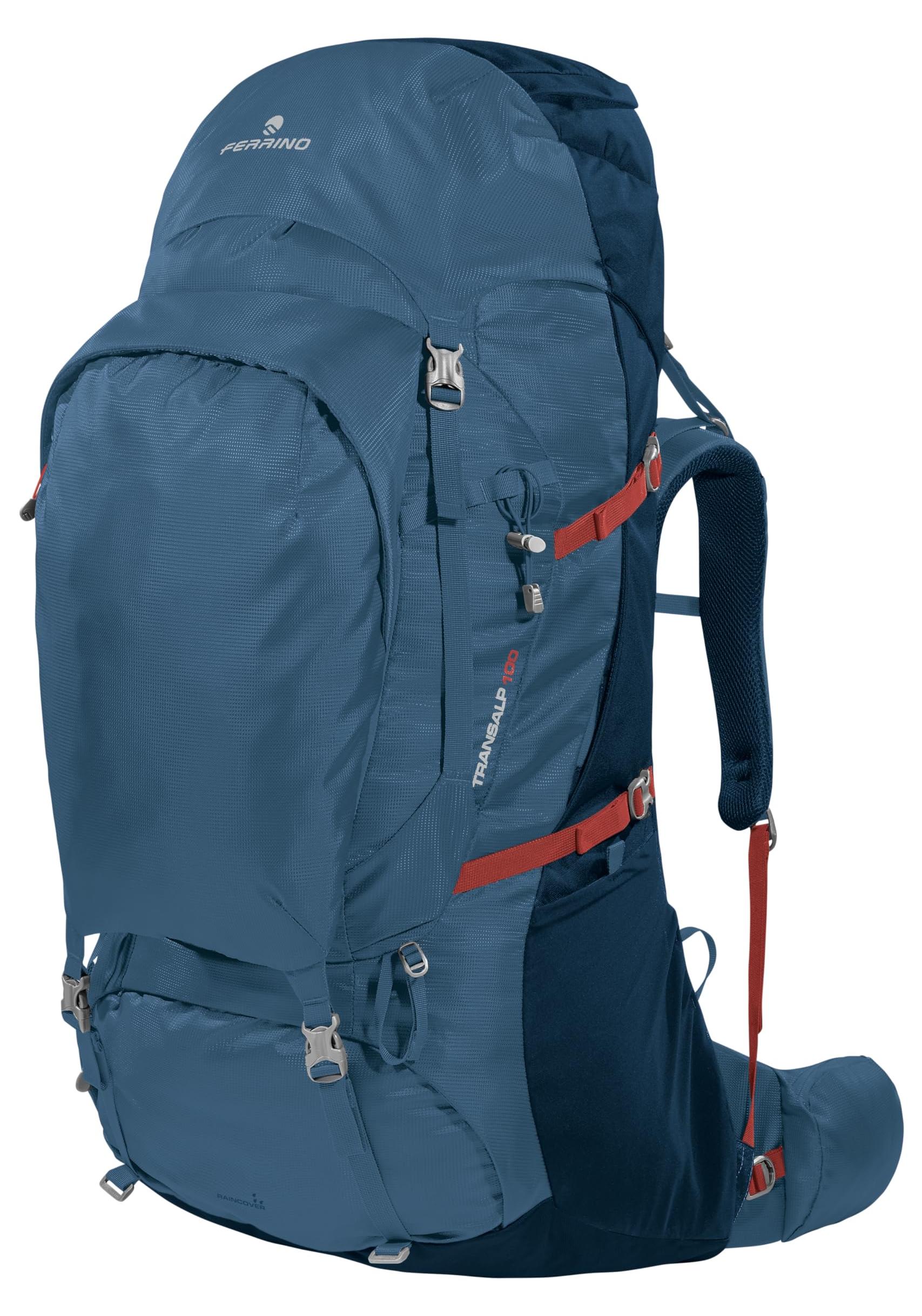 Trekkingrucksack 100 l, Unisex, Blau, Polyester