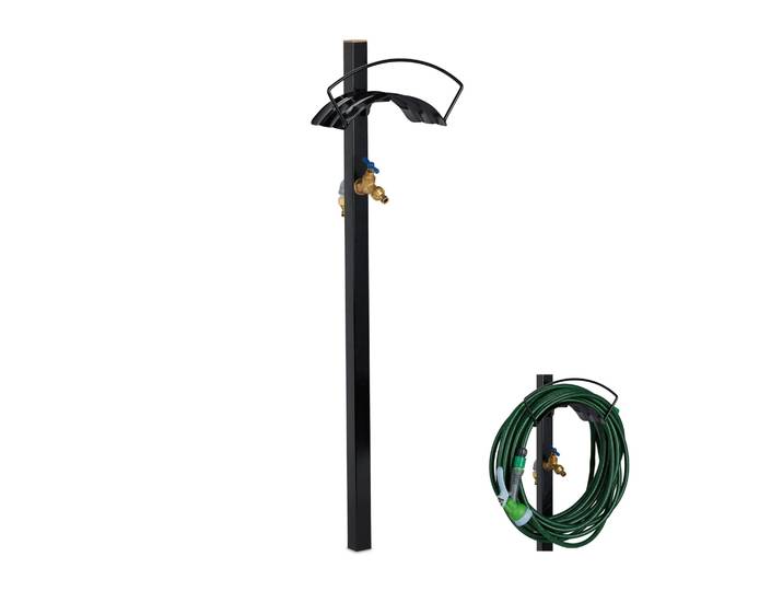 Zapfstelle Garten mit Schlauchhalter Schwarz