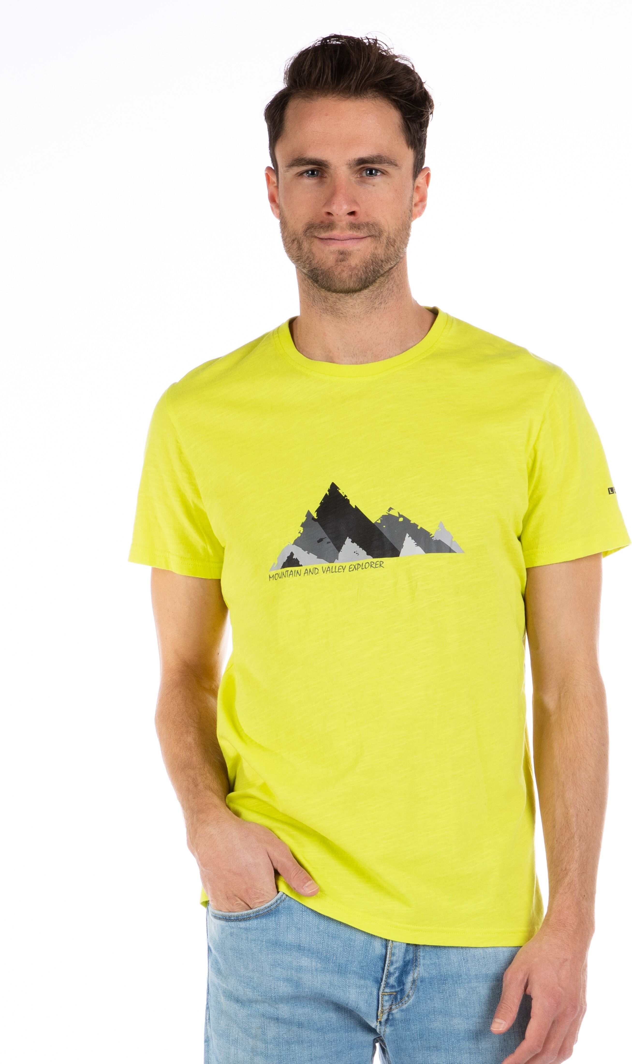 Funktionsshirt LPO "Reinhold T-Shirt", Herren, Gr. 3XL, rosa (evening primrose), Jersey, 100% Baumwolle, regular fit hüftbedeckend, Rundhals, normaler Saum, Shirts Funktionsshirt, Slub-Jersey, Print evening primrose 3XL