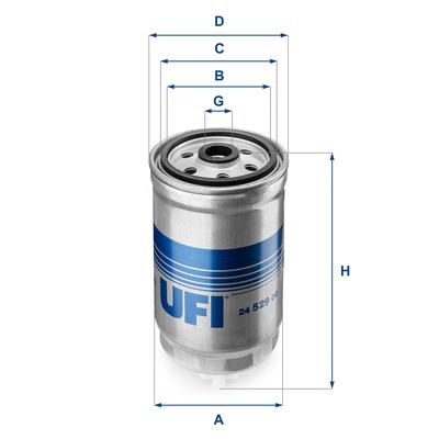 UFI Kraftstofffilter 2452900 Filtereinsatz 153mm für Fiat Chrysler