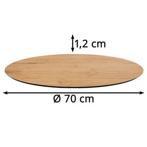 Feros Tischplatte 1770, rund, Ø 70cm, teak wood