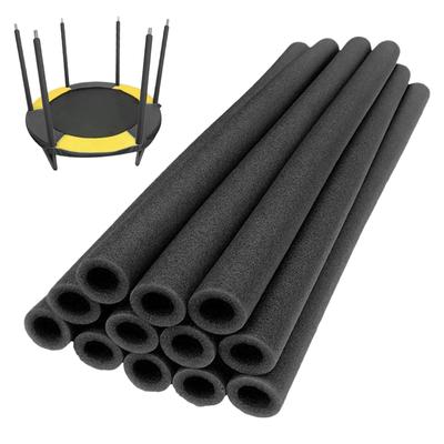 Heavy Duty Trampoline Pole Cover Set With Secure Fit Trampoline Padding For Indoor & Outdoor Safety 12pcs Black