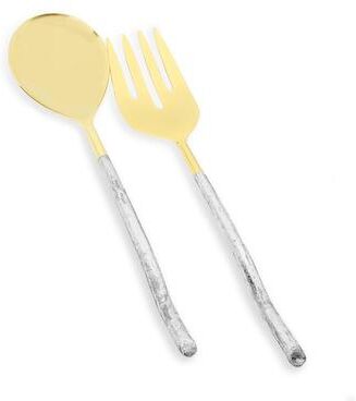 Classic Touch Set of 2 Gold Serving Spoons