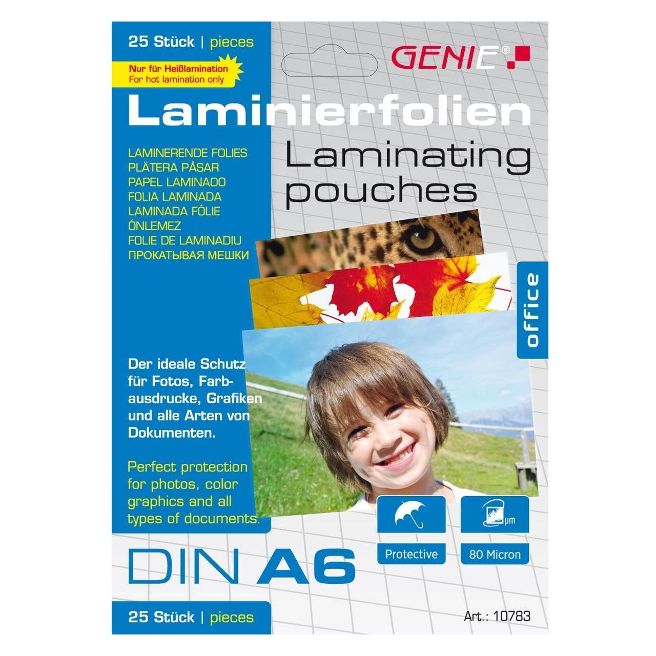 Genie Laminierfolien DIN (A6, 25 Stk., 80 µm) (10783)