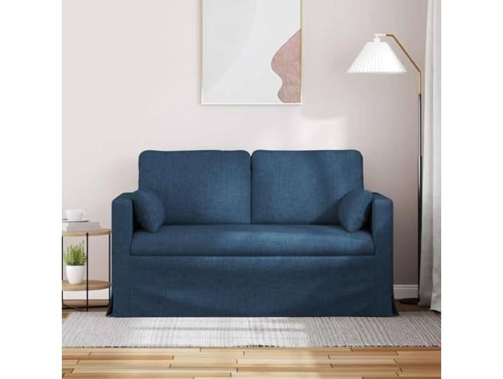 KTHLBRH Blaues Sofa, 139 x 78 x 80 cm, Stoff Robuste Metallstruktur, Schaumstoff und Faser, Armlehnen aus Holz, modular, für Wohnzimmer