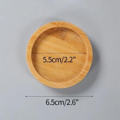 Uplifted Finds Mini Bamboo Decorative Tray High Performance Creative Coffee Cup Mat & Wood Flower Pot Saucer round 6.5cm