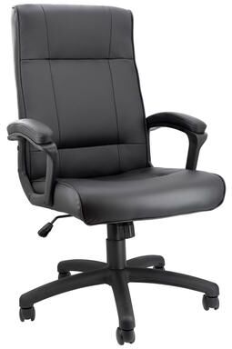 Elama High Back Adjustable Faux Leather Office Chair in Black