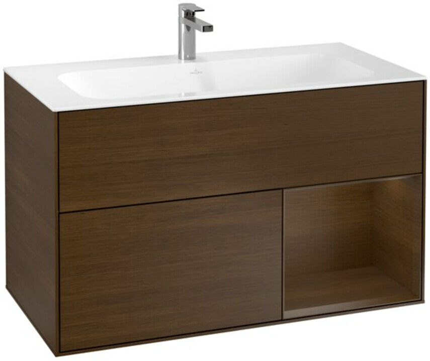 V&B; Waschtischunterschrank Wandbeleuchtung Finion 99,6x59,1cm, Reg re wal ven, wal veneer ; Villeroy & Boch (G040GNGN)