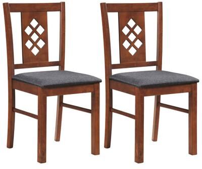Costway Linen Style Upholstered Kitchen Chairs with Wood Frames Set of 2-Cherry