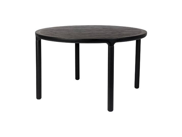 Table ronde en chêne massif noir, 4 places, antidérapant - Zuiver