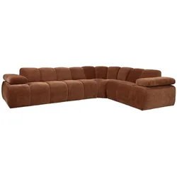 Ecksofa Mojo aus Flachcord, modern und flexibel, rechts, rostbraun, für 4–5 Personen