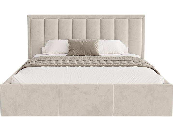 FEDVE Polsterbett Sitia aus Velvet 140x200 cm, Beige
