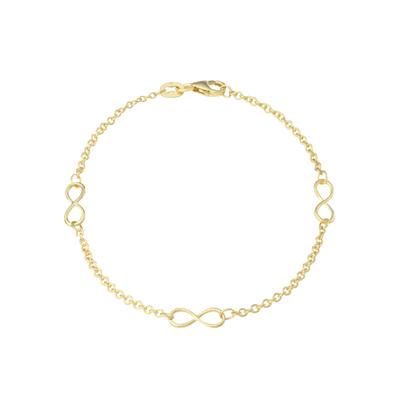 Goldarmband AMOR "Infinity/Unendlichkeitsschleife", gold (gelbgoldfarben), Armbänder, Damen, 18cm, Gelbgold 375, Goldarmband