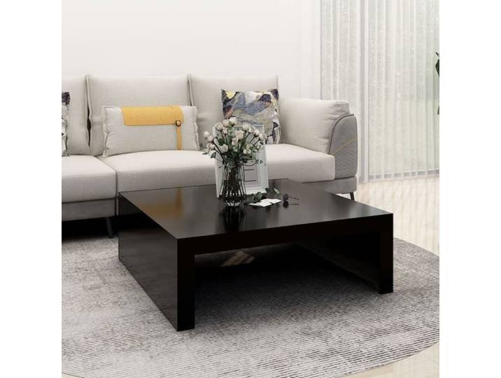 NEW Table basse bar contemporaine Noir 100x100x35 cm Aggloméré 83536