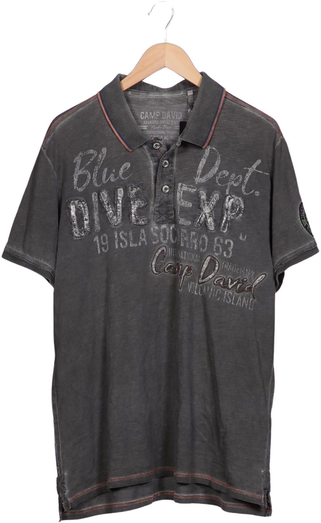 Camp David Herren Poloshirt, Grau, Gr. Xxl, Baumwolle - Second Hand