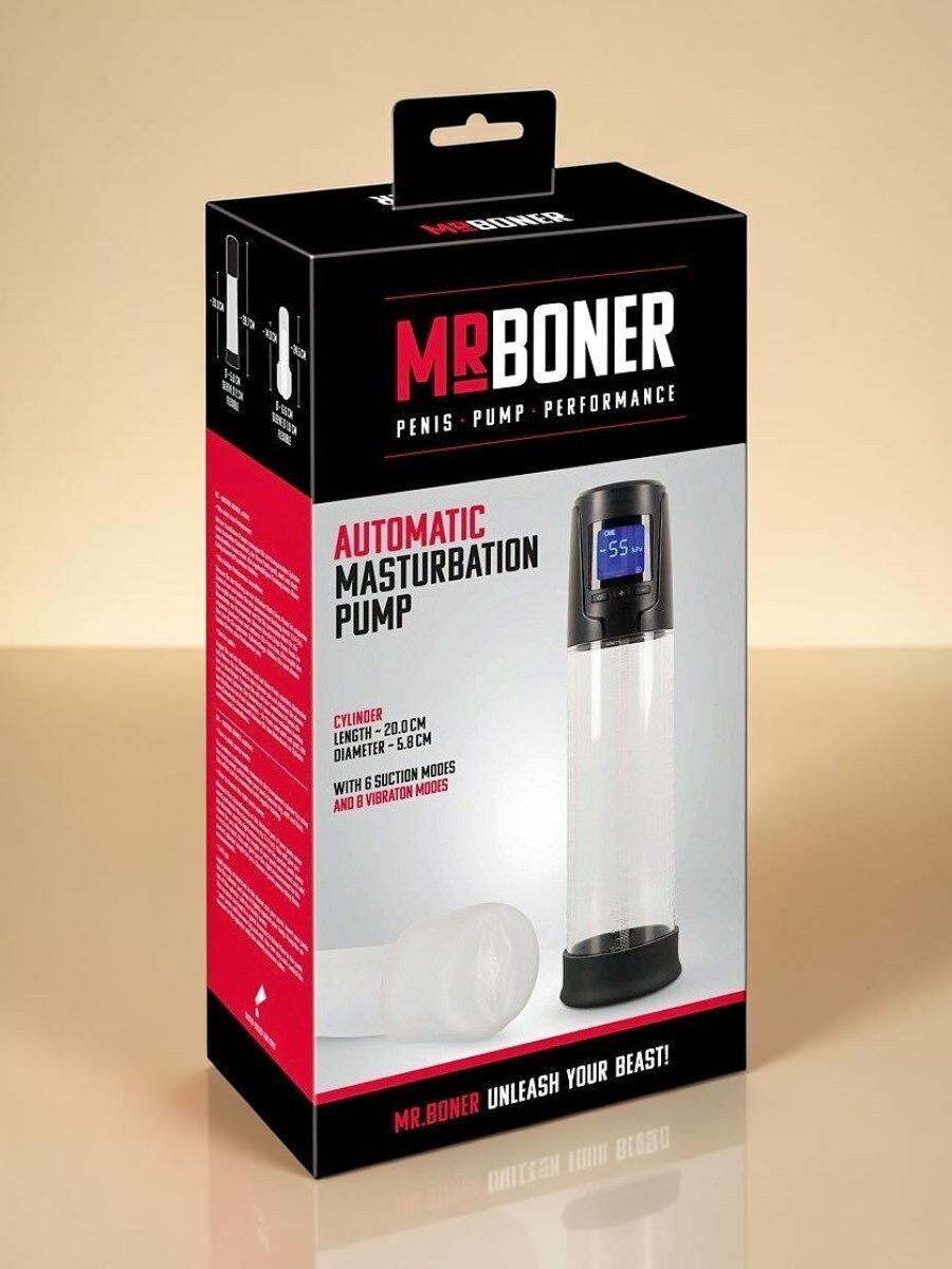 Mister Boner Pompe à masturbation automatique avec vibrations et succion puissante