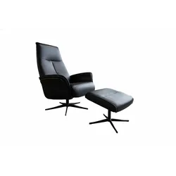 RELAXSESSEL JOSIANE Schwarz Leder Relaxfunktion