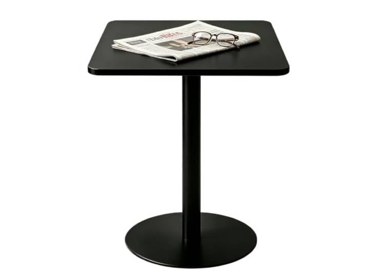 Yopappol Minimalistischer Couch-Beistelltisch Mit Einer Säule, Robuster Säulentisch Mit Runder Basis, Kompakter Kleiner Esszimmer-Bistrotisch Für Kleine Räume In Innenräumen(Schwarz,70x70x73cm)