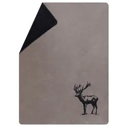 David Fussenegger Kurzflor- Wohndecke Savona 'Hirsch' 150 x 200 cm Schlamm- Beige
