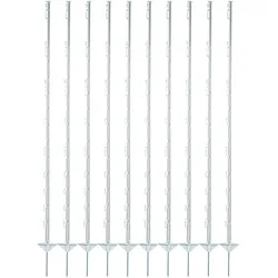 Electra Kunststoffpfahl 150 cm mit Doppeltritt - weiß - 10 Stück Weidezaunpfähle