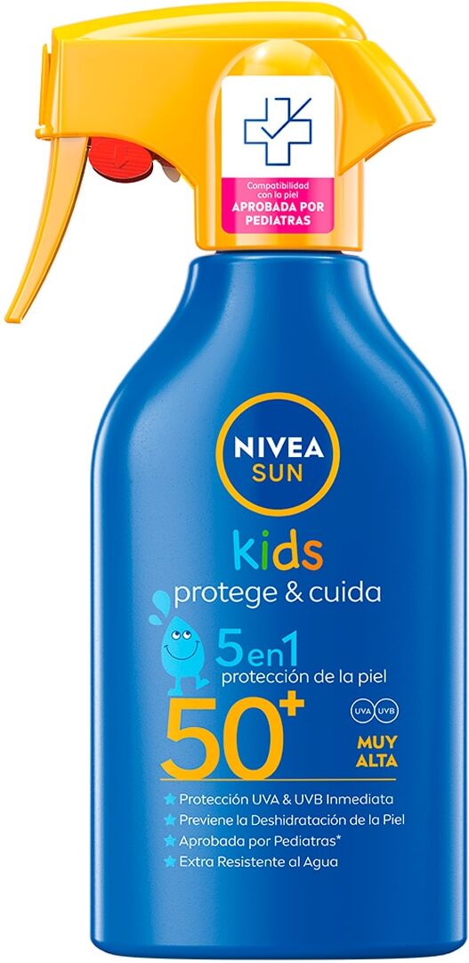 Nivea Spray Solar FP50 Niños Protege &amp; Cuida 270 ml .