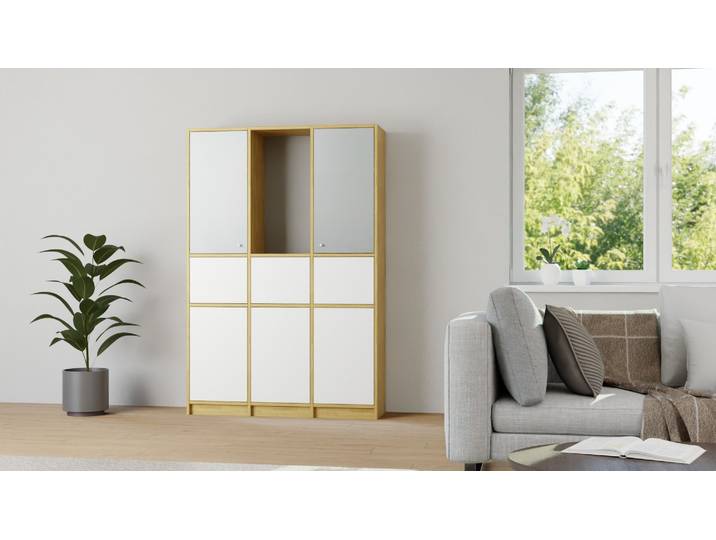 Buffet vaisselier sur mesure - Modèle par votre menuisier en ligne Pickawood Chêne Naturel huilé