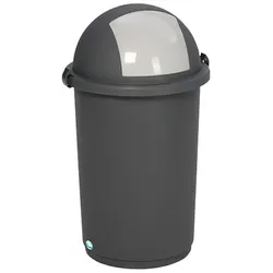 PROREGAL Robuster Abfallbehälter mit Einwurfklappe | 50 Liter, HxBxT 76x41x41cm | Kunststoff | Grau | Mülleimer Abfalleimer Müllkorb