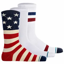 STANCE Unisex Socken 3er Pack - The Americana, Logo,Crew Socken Weiß/Blau/Rot / 38-42