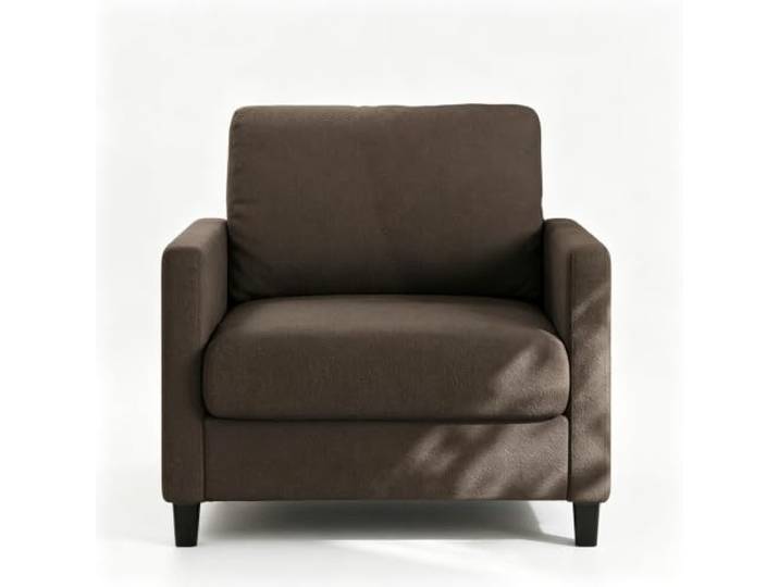 Hapterouse Relaxsessel Plüsch Holz hohe Rückenlehne Kopfstütze Braun Abnehmbarer Bezug, Waschbar, Lendenstütze, Ergonomische Form, Lesebereich