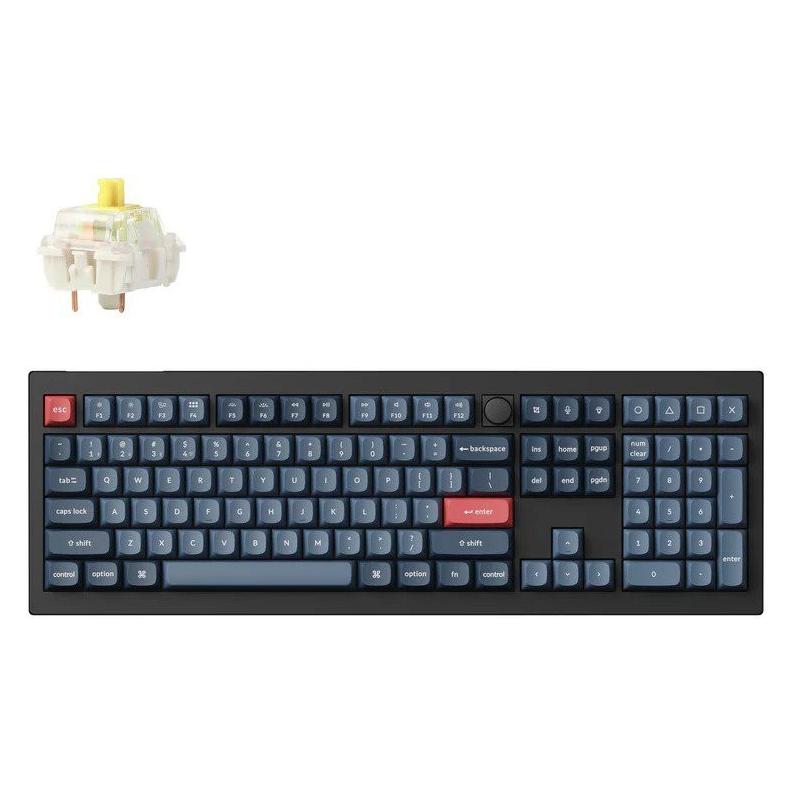 Keychron V6 Max (V6M-D4) QMK/VIA Wireless(BT/2,4/Wired) Custom Mechanical Keyboard Banana Switch 100 (US, Kabelgebunden, Kabellos) (V6M-D4)