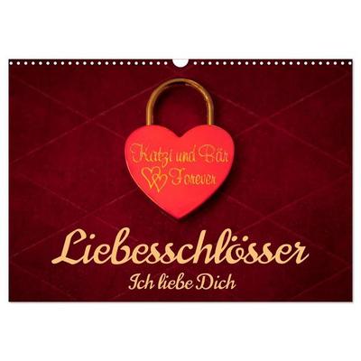 Liebesschlösser, Ich liebe Dich (Wandkalender 2027 DIN A3 quer), CALVENDO Monatskalender