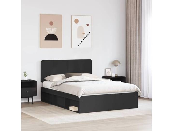 KTHLBRH Bettgestell Kiefer massiv 160 x 200 cm schwarz Modernes Design, klare Linien, stabile Basis, geeignet für jedes Zimmer