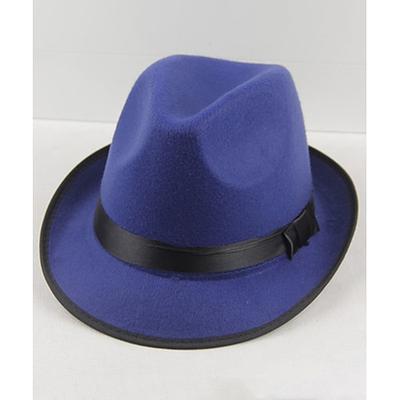 Herren Kentucky Derby Hut Fedora-Hut Hut mit Krempe Schwarz Wein Wollig Fedoras Veranstaltungen Festival Einfach UV-Sonnenschutz Sonnenschutz