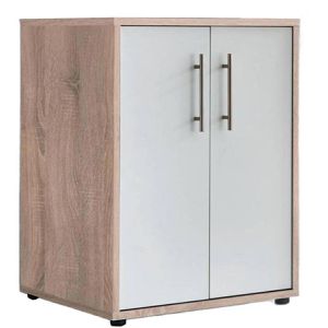 BMG-Möbel Aktenschrank Office Edition, aus Holz, 54 x 74 x 52 cm (B/H/T), weiß / sonoma eiche