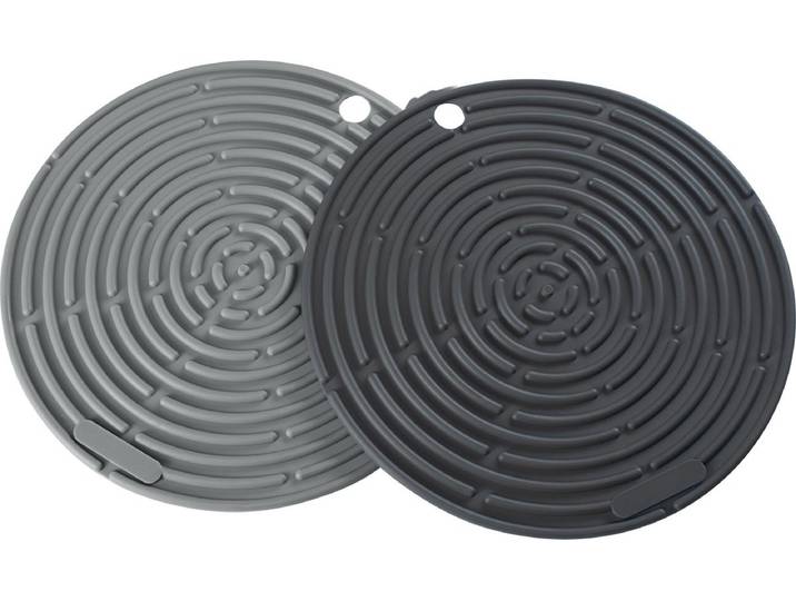 Lurch Pannenlap en Onderzetter - Siliconen - Ø20 cm - Set van 2 Stuks - Grijs/Zwart